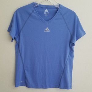 Adidas Climalite-Blue-ish Women's Shirt Tee Size XL V-Neck Short-Sleeves